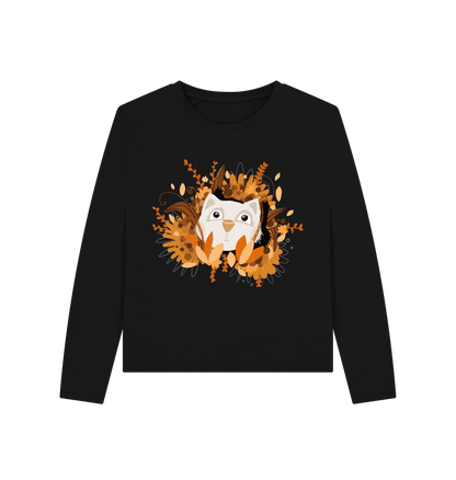 Black Leafy Cat - Women's Heavyweight Long Sleeve T-Shirt