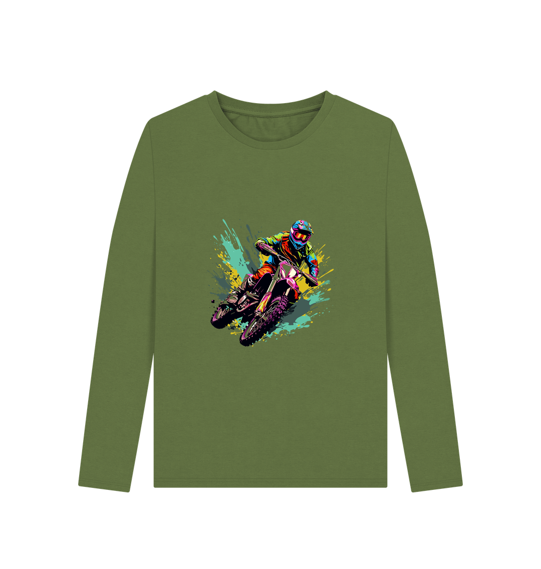 Khaki Colour Drip Fast Ride - Women's Long Sleeve T-shirt