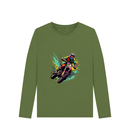 Khaki Colour Drip Fast Ride - Women's Long Sleeve T-shirt