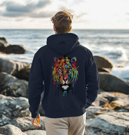 Colour Drip Wild Tiger - Men's Pullover Hoodie