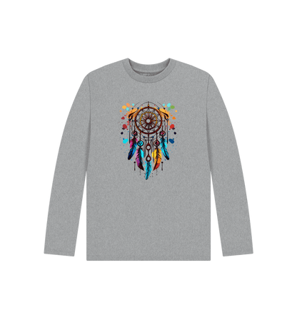 Athletic Grey Colour Drip Indian Dreams - Kids Organic Long Sleeve T-shirt