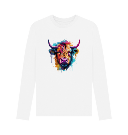 White Colour Drip Raging Bull - Men's Long Sleeve T-shirt