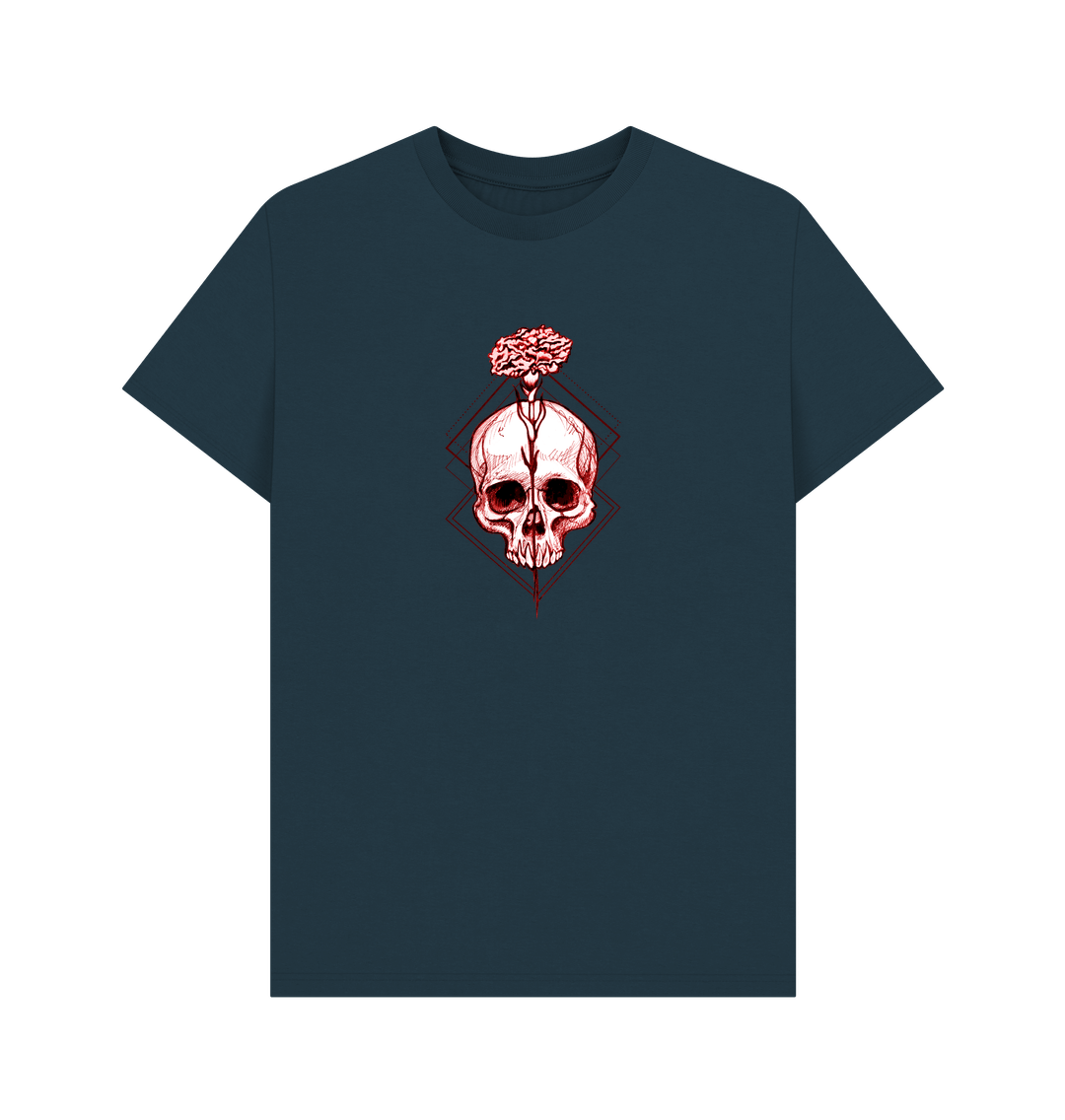 Denim Blue Rose Skull - Men's Basic T-shirt