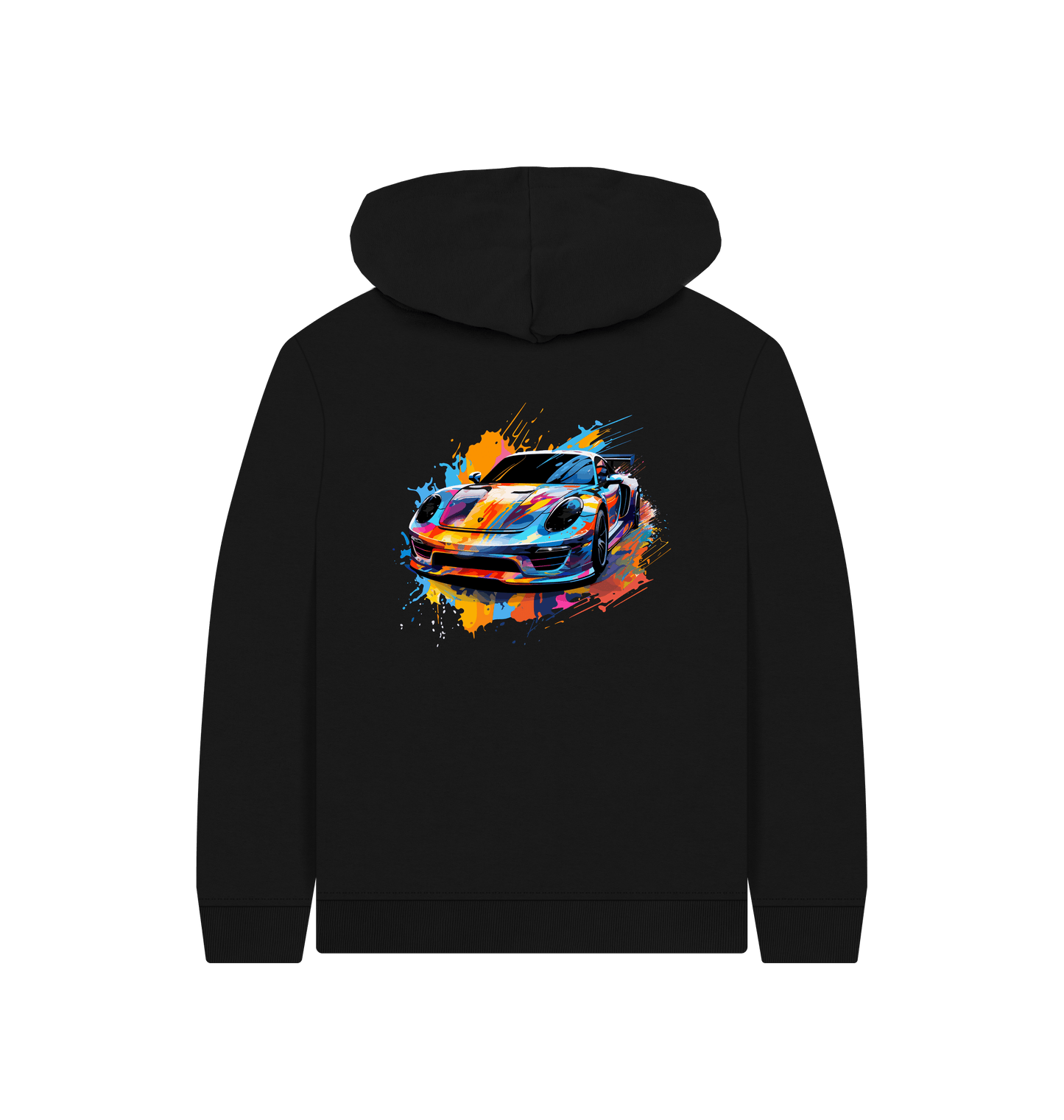 Black Colour Drip Fast Car - Kids Pullover Hoody