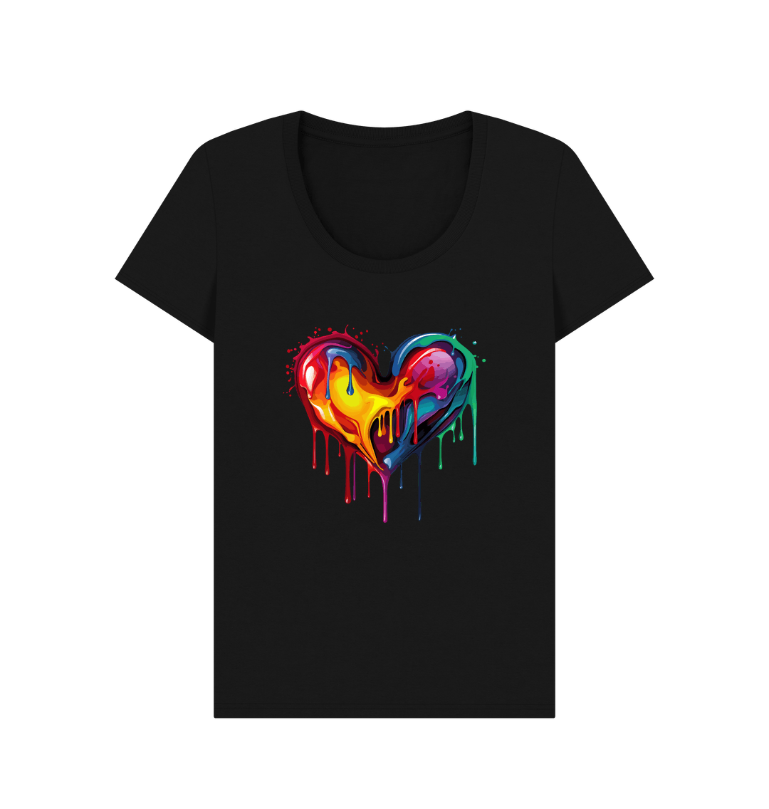 Black Colour Drip Colour of Love - Women's Scoop Neck T-shirt