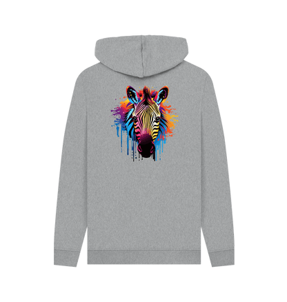 Light Heather Colour Drip Zebra - Mens Pullover Hoodie