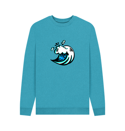 Ocean Blue Surf The Wave - Men's Crewneck Sweater