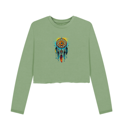 Sage Colour Drip Dreamcatcher - Women's Boxy Jumper