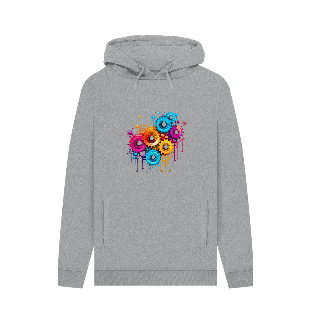 Light Heather Colour Drip Gears - Men's Pullover Hoodie