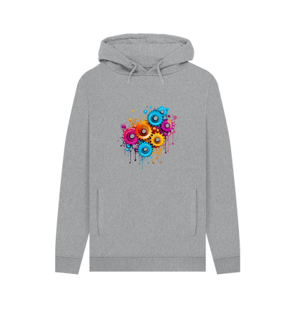 Light Heather Colour Drip Gears - Men's Pullover Hoodie