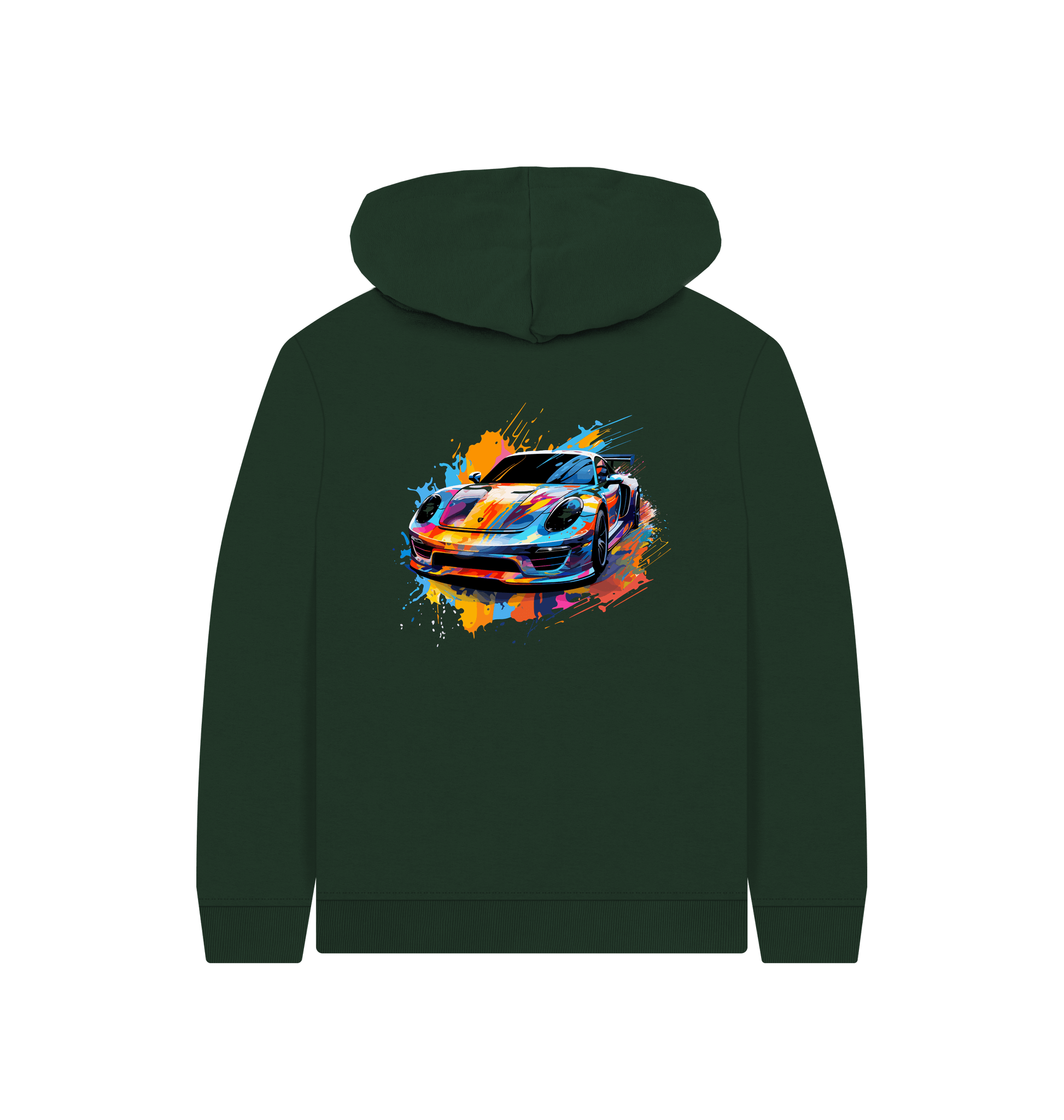 Evergreen Colour Drip Fast Car - Kids Pullover Hoody