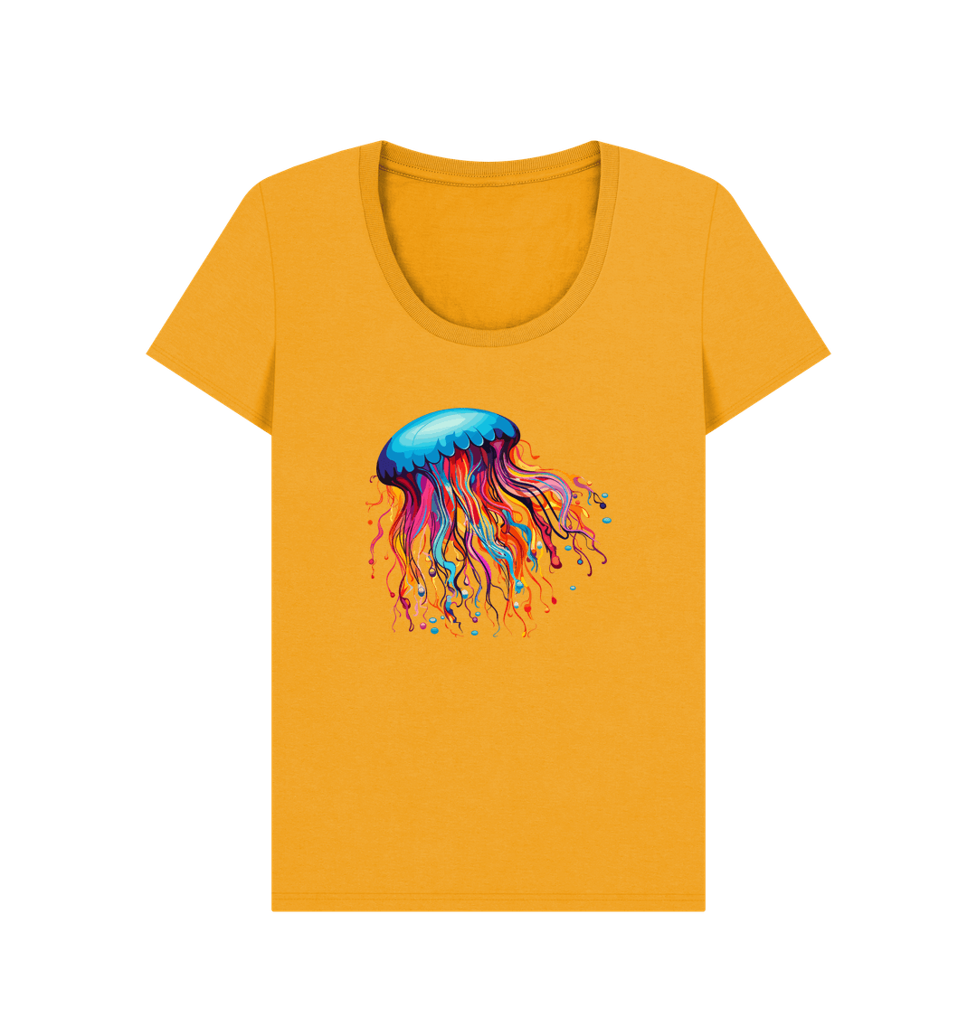 Mustard Colour Drip Jellyfish Dance - Women's Scoop Neck T-shirt