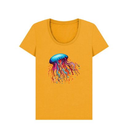 Mustard Colour Drip Jellyfish Dance - Women's Scoop Neck T-shirt