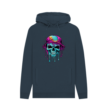 Navy Printed Hoody