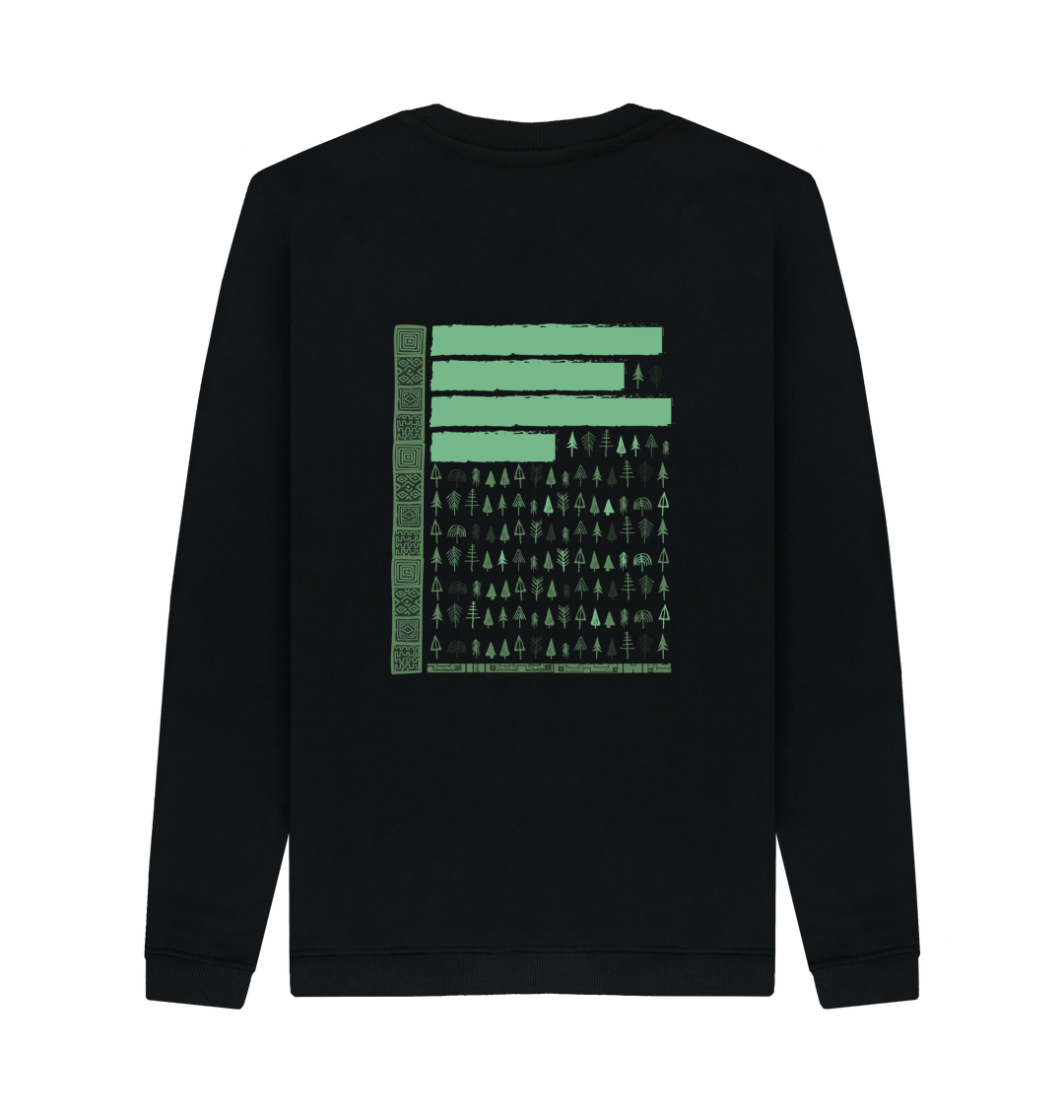 Black Printed Sweater Back