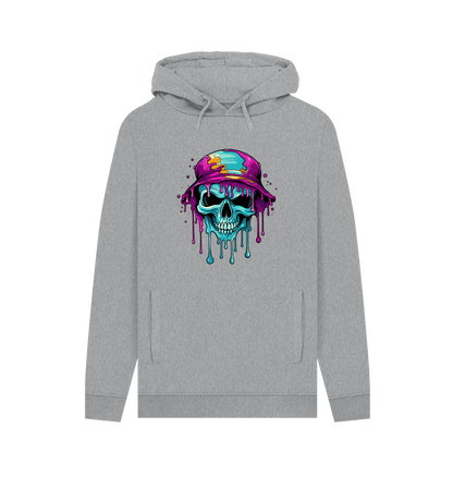 Light Heather Colour Drip Skull Hat - Men's Pullover Hoodie