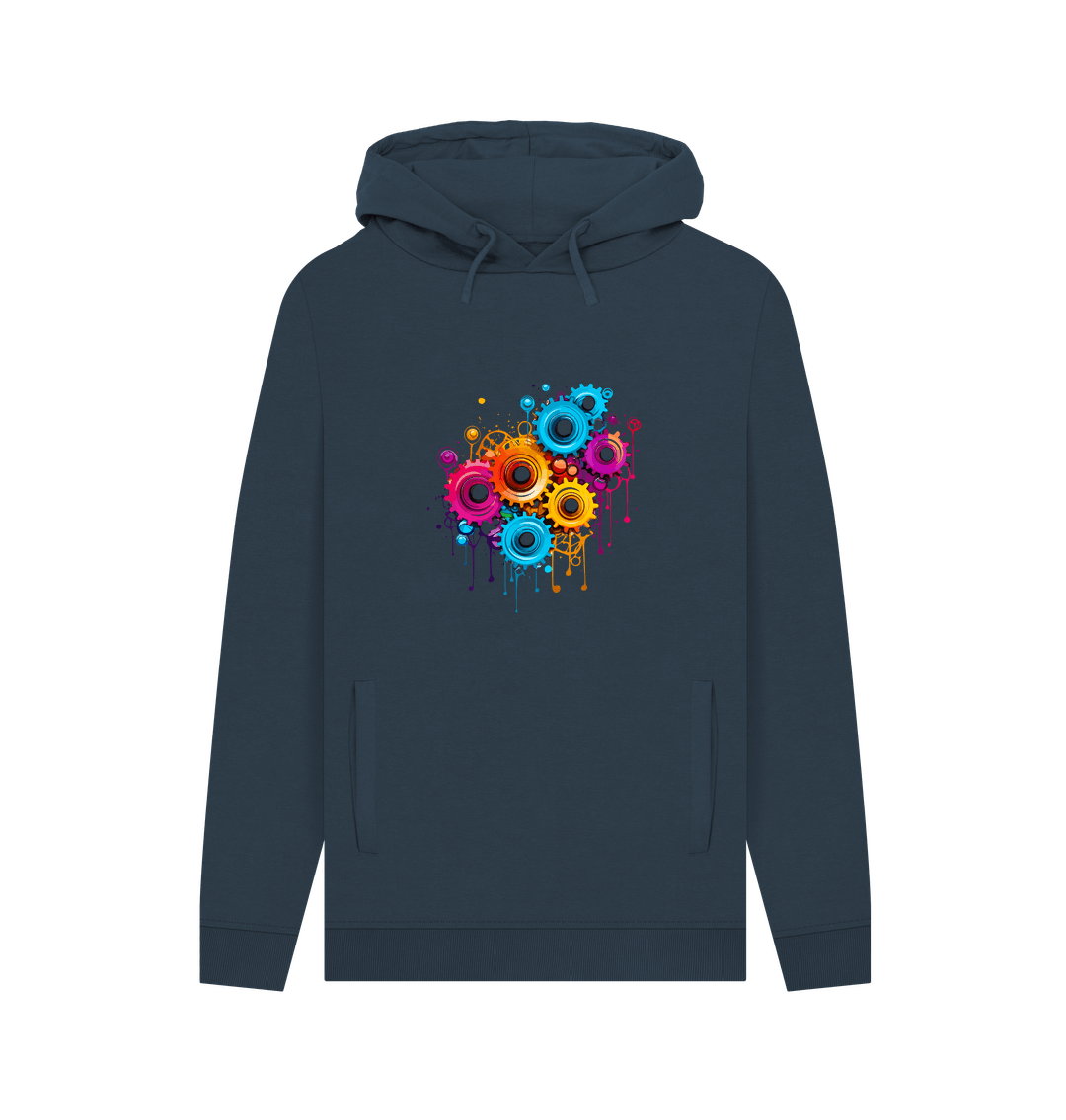 Navy Colour Drip Gears - Men's Pullover Hoodie