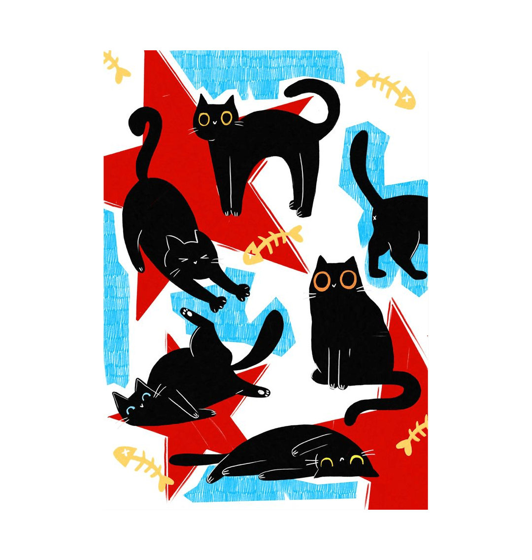 White Cats Artwork Print