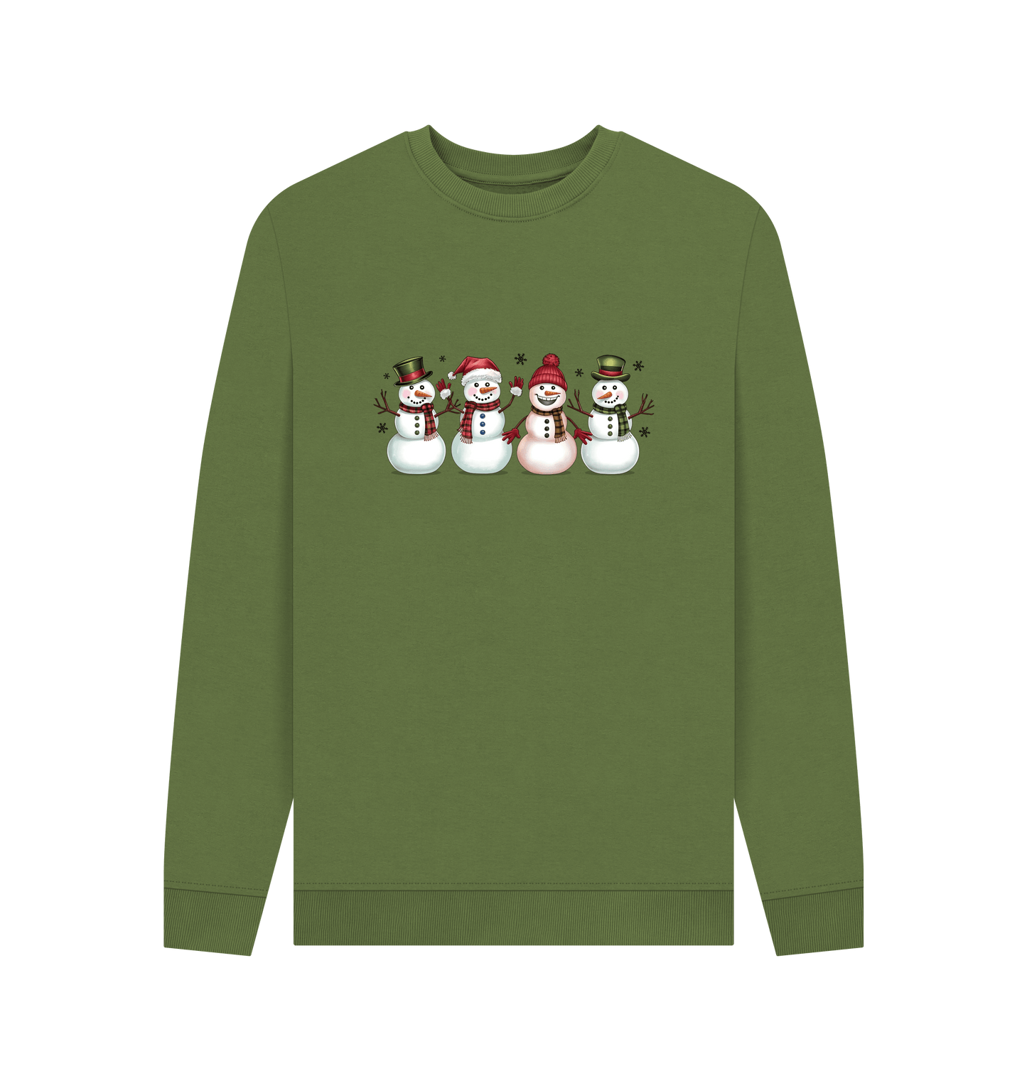 Khaki Printed Sweater Front