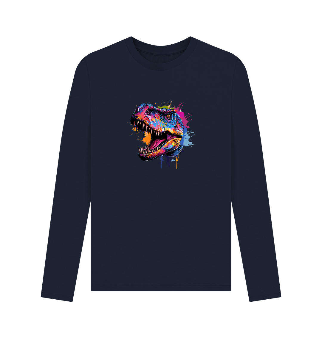 Navy Blue Colour Drip Rex Power - Men's Long Sleeve T-shirt