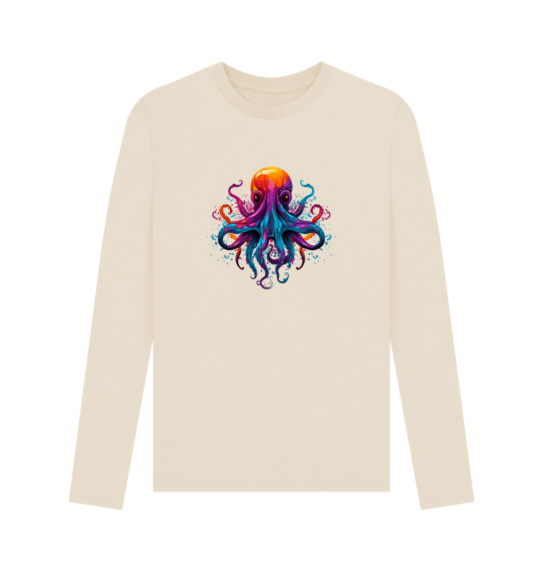 Oat Colour Drip Octopus Dance - Men's Long Sleeve T-shirt