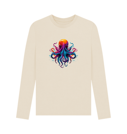 Oat Colour Drip Octopus Dance - Men's Long Sleeve T-shirt