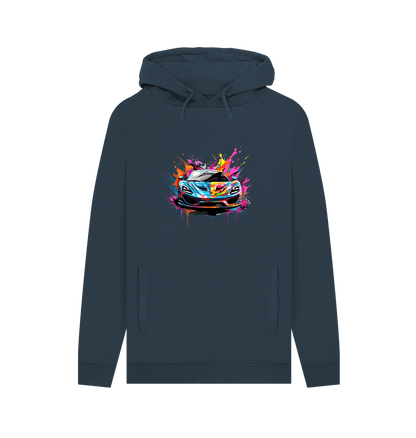Navy Printed Hoody