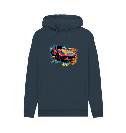 Navy Colour Drip Speedster - Men's Pullover Hoodie