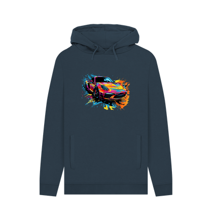 Navy Printed Hoody