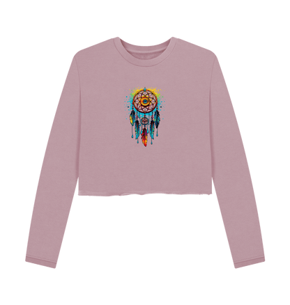 Mauve Colour Drip Dreamcatcher - Women's Boxy Jumper