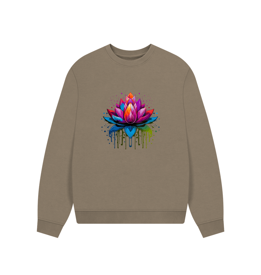 Willow Colour Drip Lotus - Women's Oversized Jumper