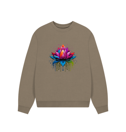 Willow Colour Drip Lotus - Women's Oversized Jumper