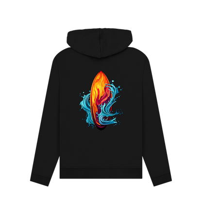 Black Colour Drip Surfs Up - Womens Pullover Hoody