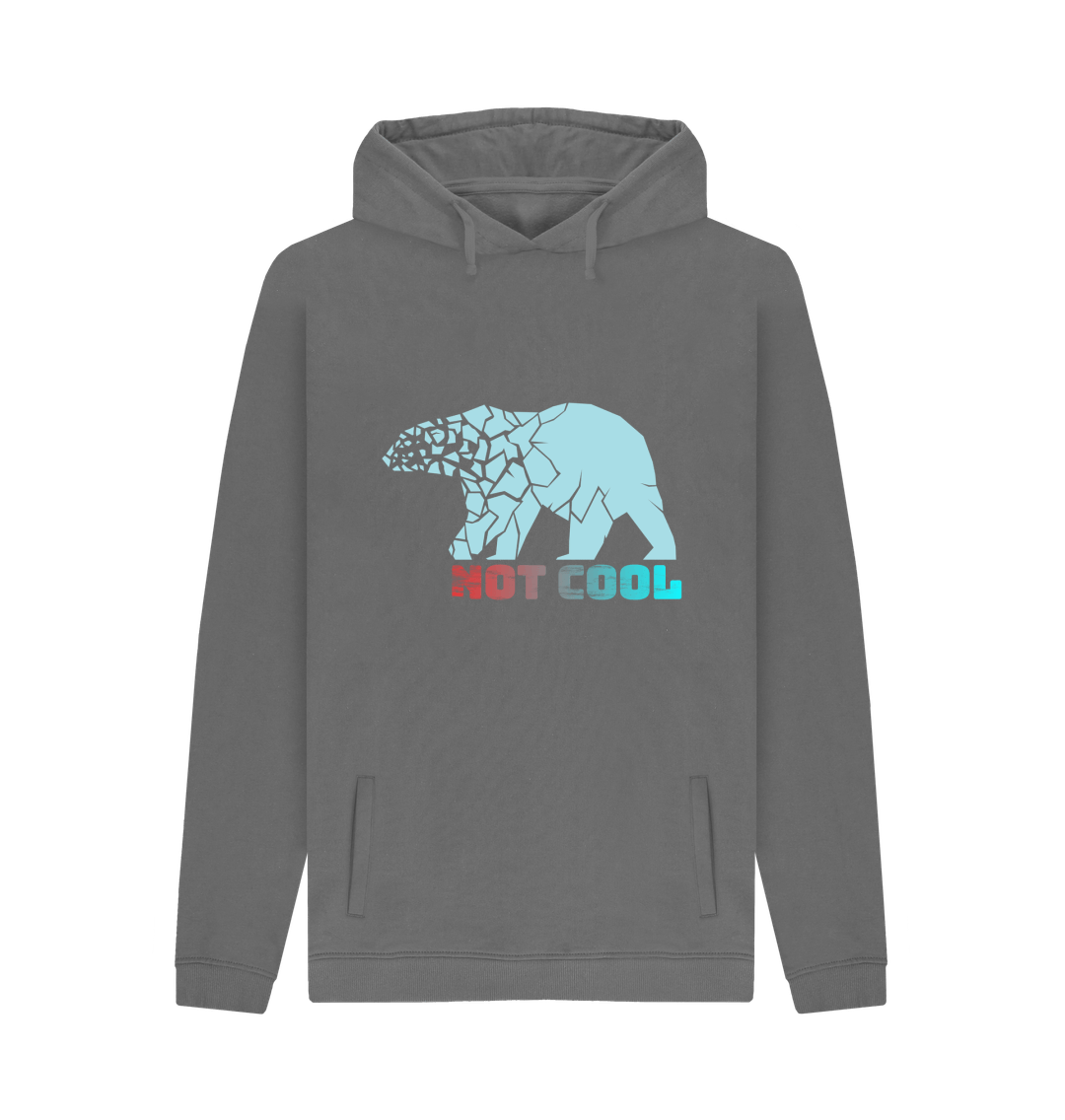 Slate Grey Polar Bear Not Cool - Men's Pullover Hoody