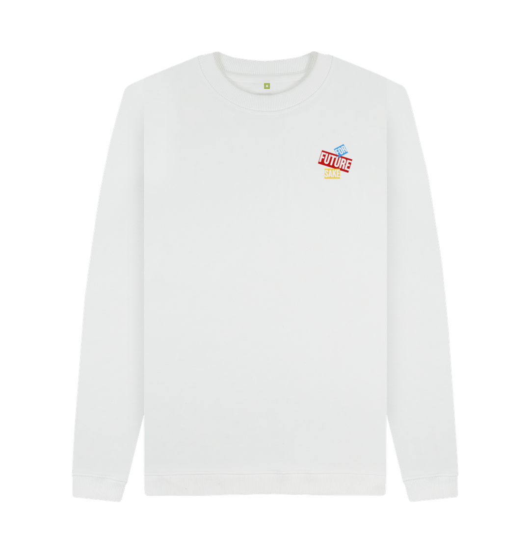 White Printed Sweater Front