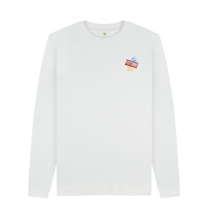 White Printed Sweater Front