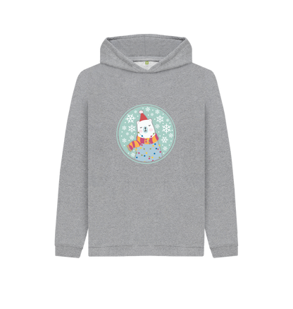 Gray hoodie with polar bear design