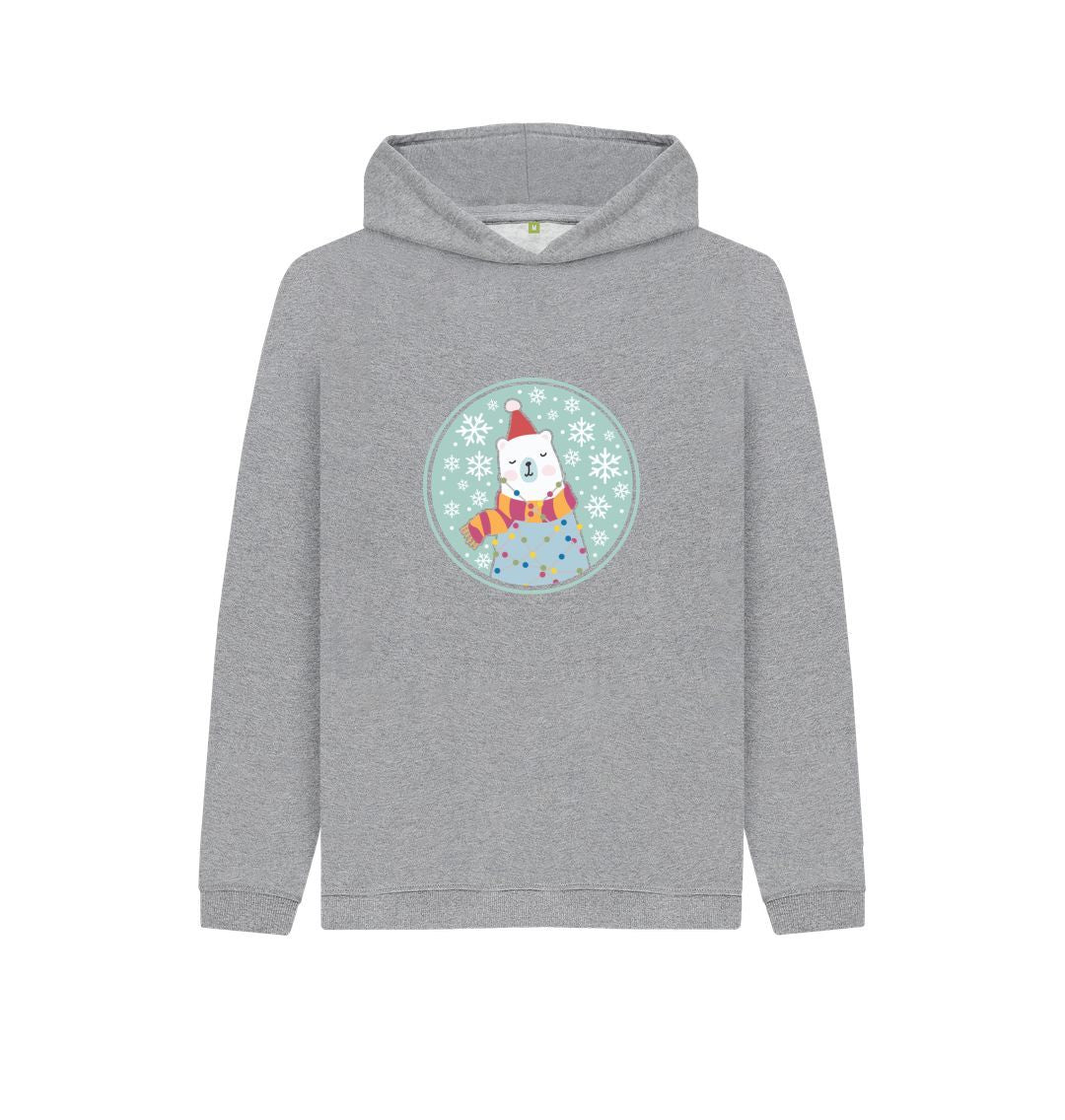 Athletic Grey Cosy Polar Bear - Unisex Kids' Pullover Hoody