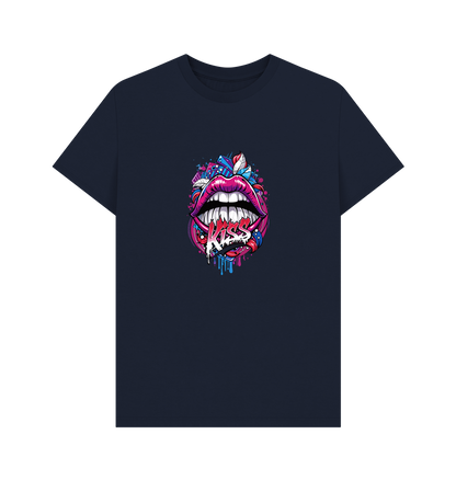 Navy Blue Printed T-shirt Front