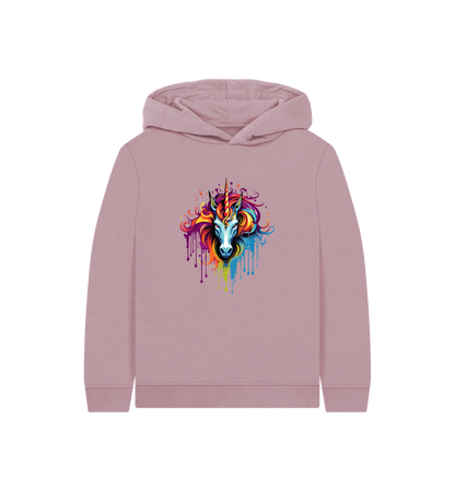 Mauve Printed Kids Hoodie Front