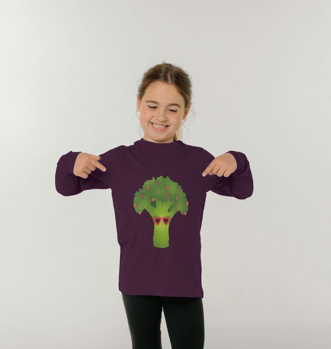 Festive Broc-Tree by Emma Garrett - Kids' Long sleeve T-Shirt