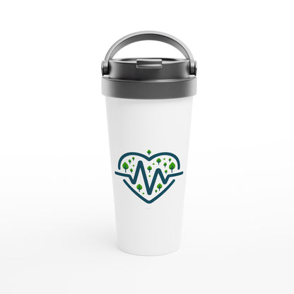 Heatbeat White 15Oz Stainless Steel Travel Mug - Size 