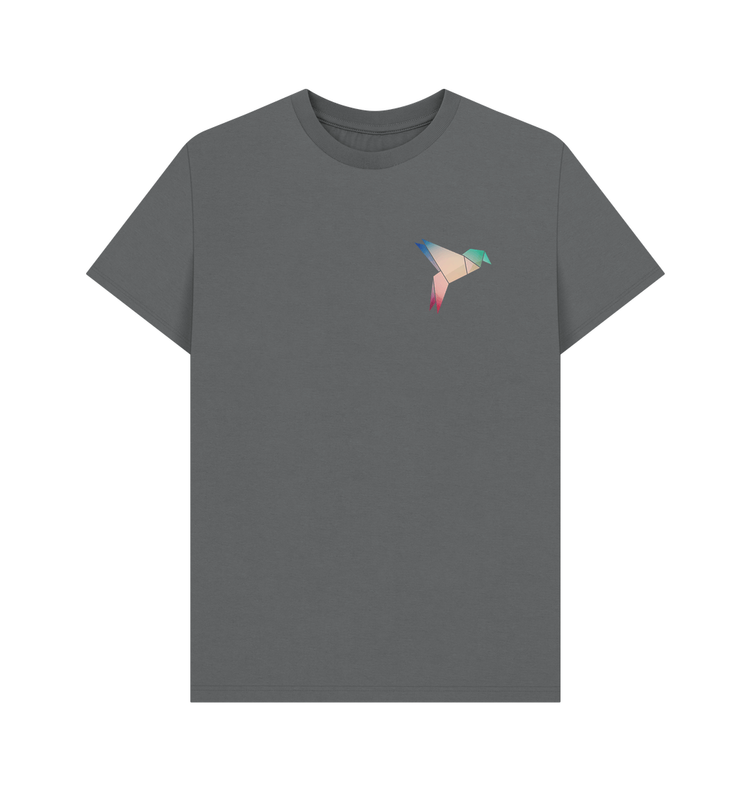 Slate Grey Origami Bird - Men's Basic T-shirt