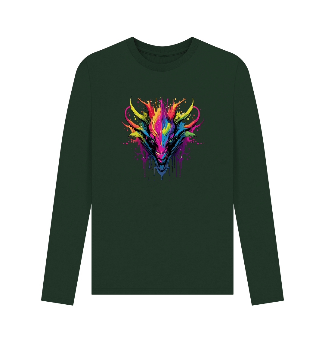 Evergreen Colour Drip Dragon - Men's Long Sleeve T-shirt