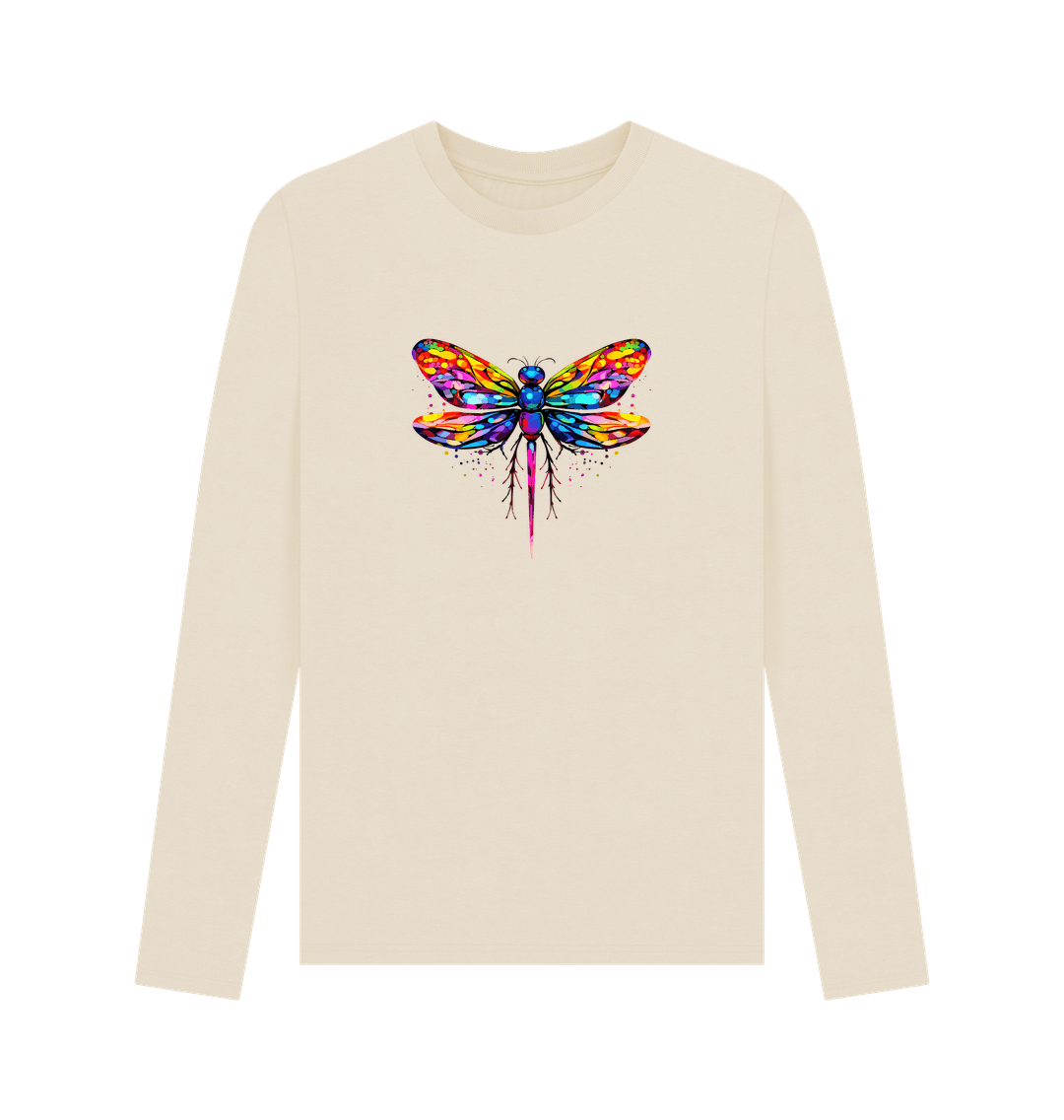 Oat Colour Drip Dragonfly - Men's Long Sleeve T-shirt