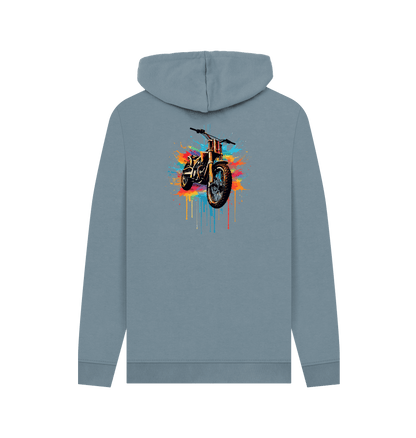 Stone Blue Printed Hoody