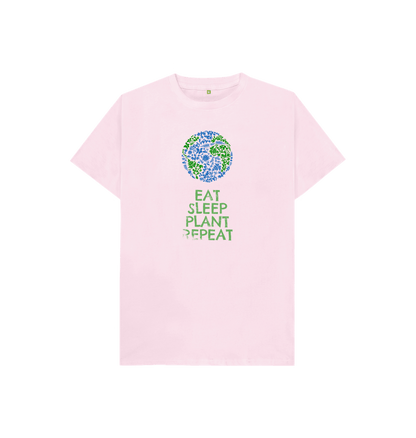 Pink Eat, Sleep, Plant, Repeat - Unisex Kids T-Shirt