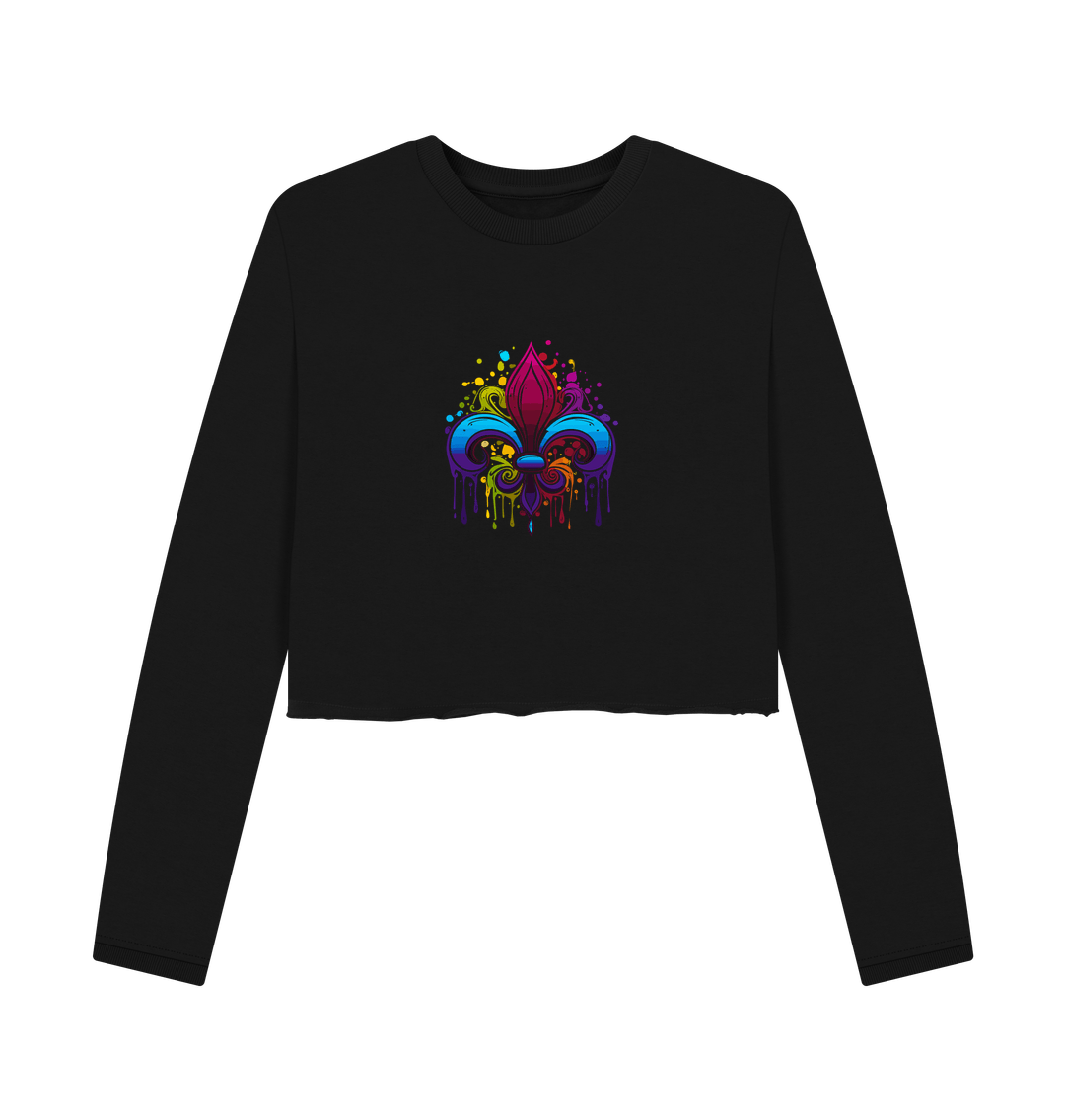 Black Colour Drip Spade - Women's Boxy Jumper