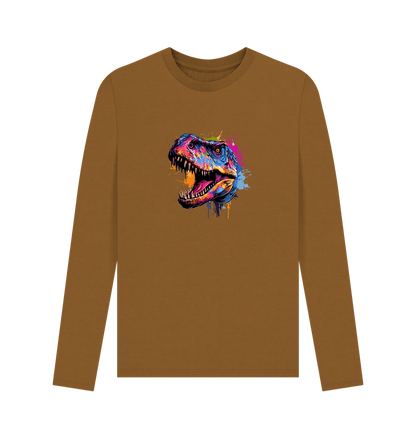 Brown Colour Drip Rex Power - Men's Long Sleeve T-shirt