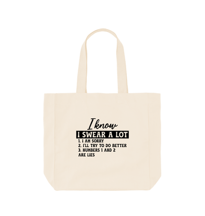 Natural I know I swear a lot - Shopper Tote Bag